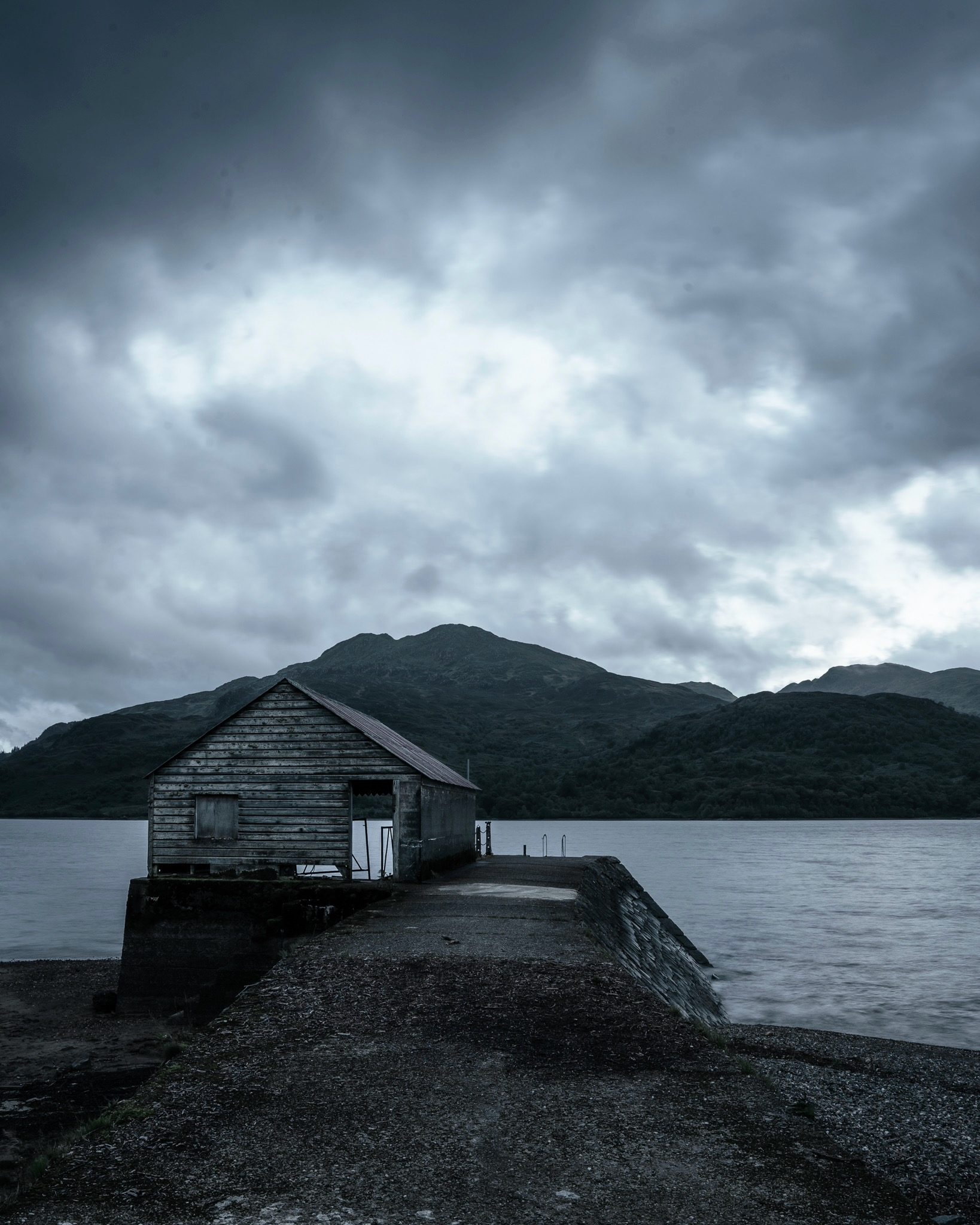 Boathouse Under Storm