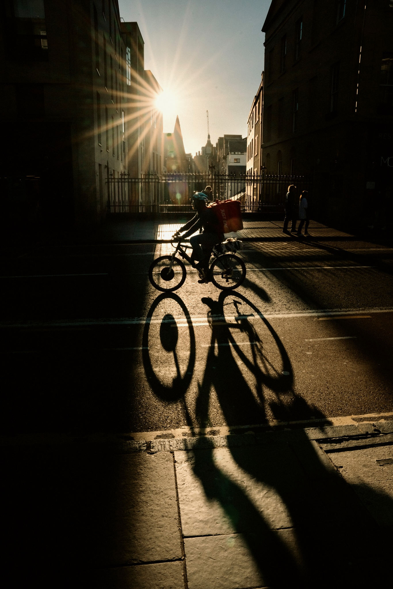 Cyclist and Shadow